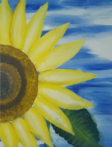 A Sunflower Under Sunny Skies paint nite project by Yaymaker