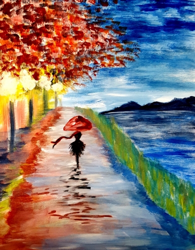 A Strolling Park Reflections paint nite project by Yaymaker