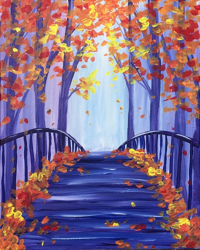 A The Bridge into Fall paint nite project by Yaymaker