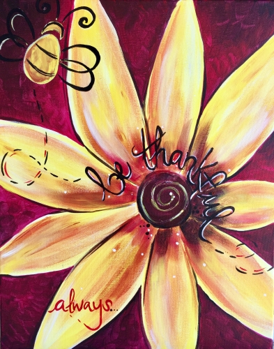 A Be Thankful Always paint nite project by Yaymaker