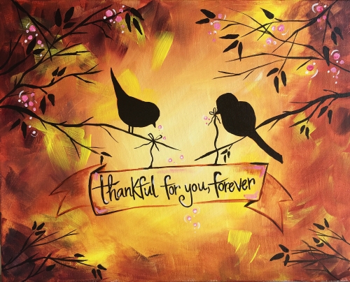 A Thankful for You Forever paint nite project by Yaymaker