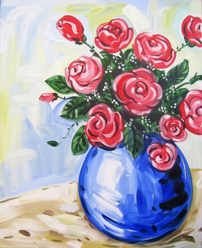 A Blossoming Roses paint nite project by Yaymaker