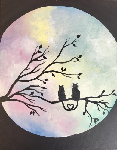 A Black Cat Night paint nite project by Yaymaker
