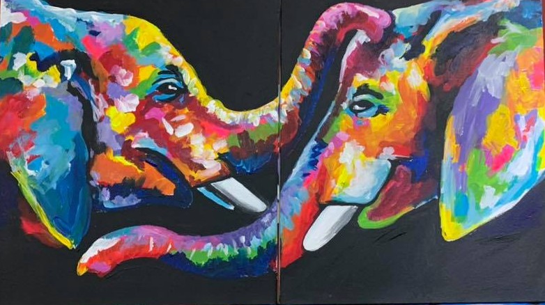 A Elephant Couples Painting experience project by Yaymaker