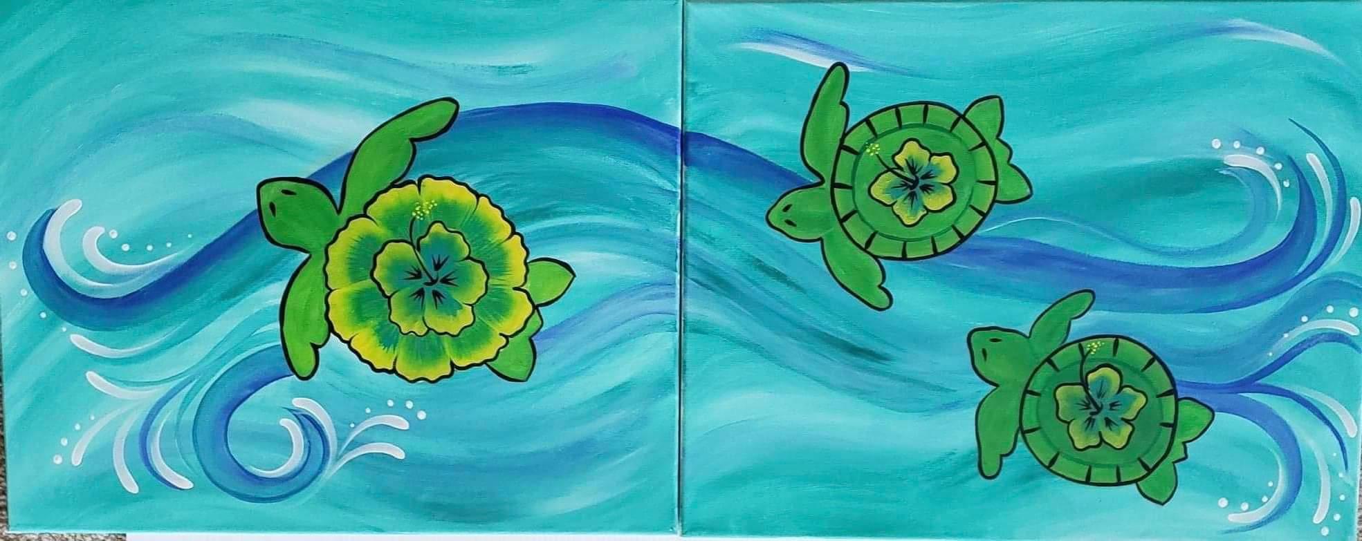 A Follow me into the Sea turtles Partner Painting experience project by Yaymaker