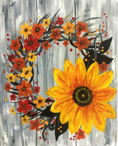 A Harvest Wreath paint nite project by Yaymaker