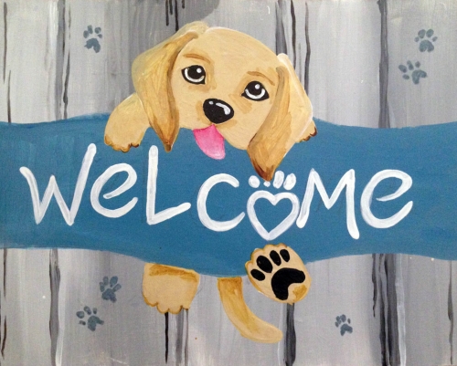 A Doggie Welcome paint nite project by Yaymaker