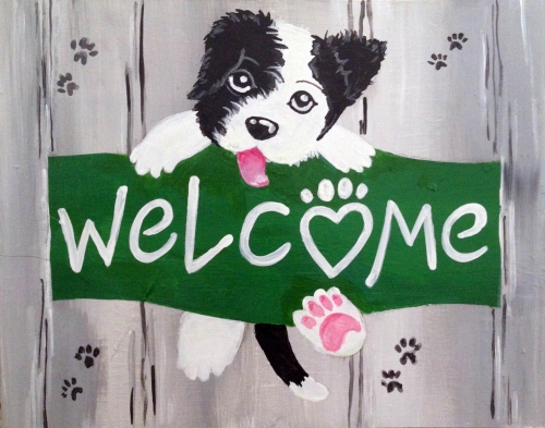 A Doggie Welcome III paint nite project by Yaymaker