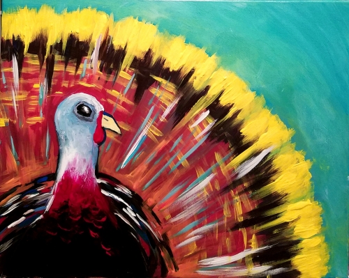 A Autumn Thanksgiving Turkey paint nite project by Yaymaker