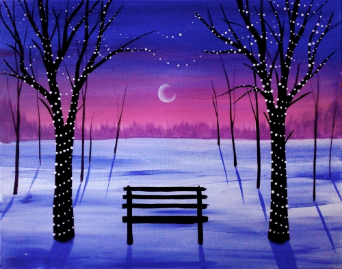 A Winter Tree Lights paint nite project by Yaymaker