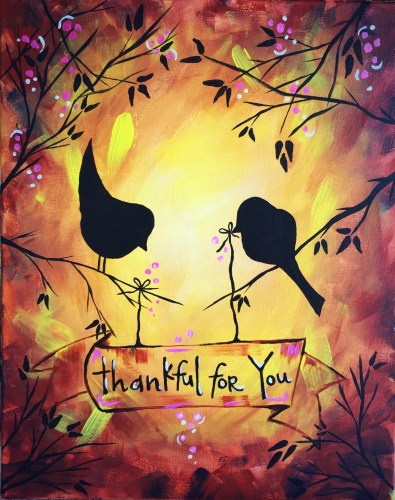 A Thankful for You paint nite project by Yaymaker