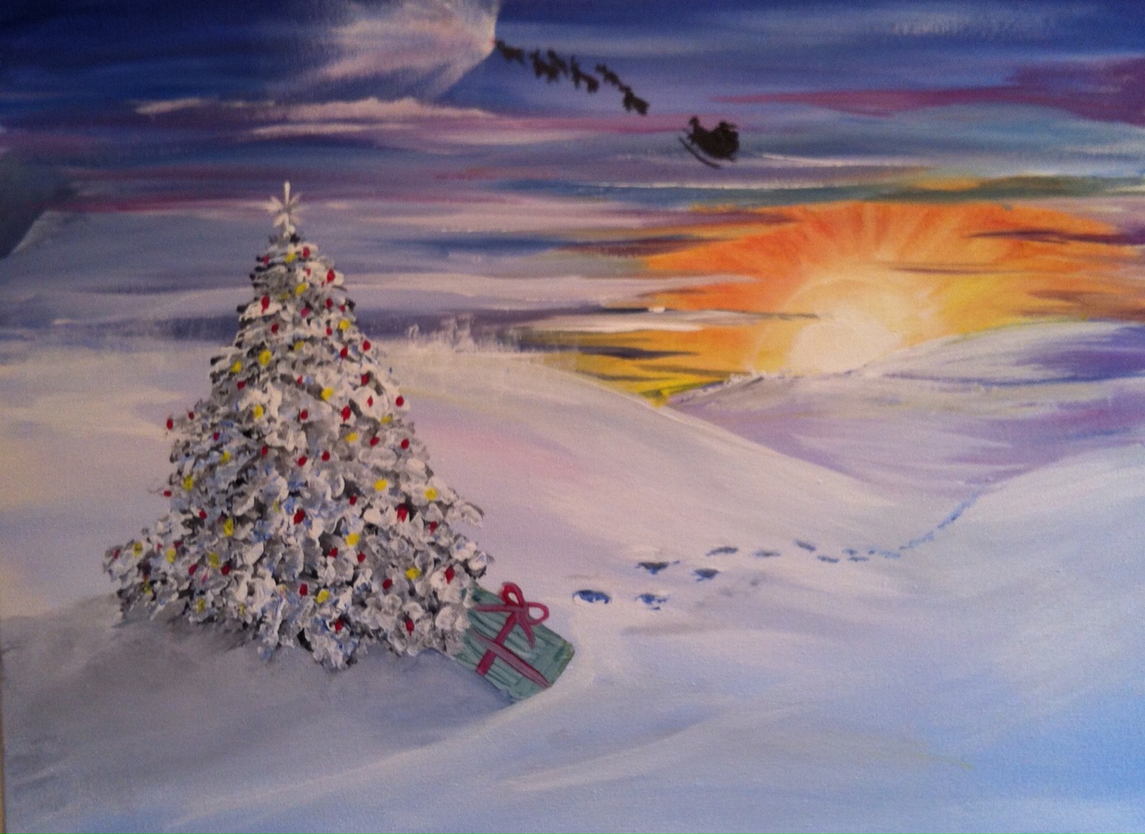 A Santas Last Stop paint nite project by Yaymaker