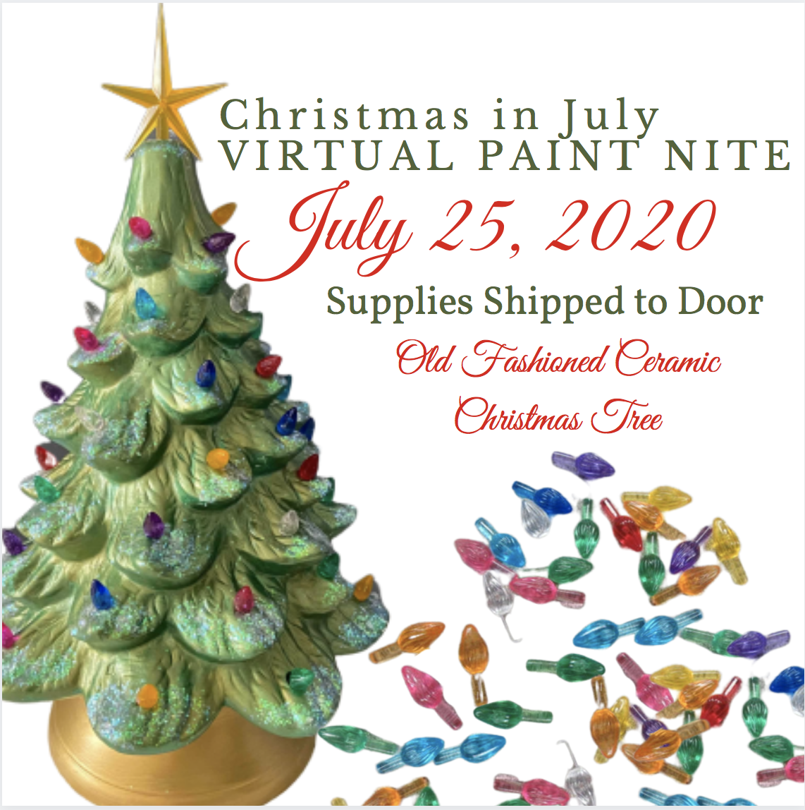 A Christmas in July Old Fashioned Ceramic Christmas Tree  Supplies Shipped to Door experience project by Yaymaker