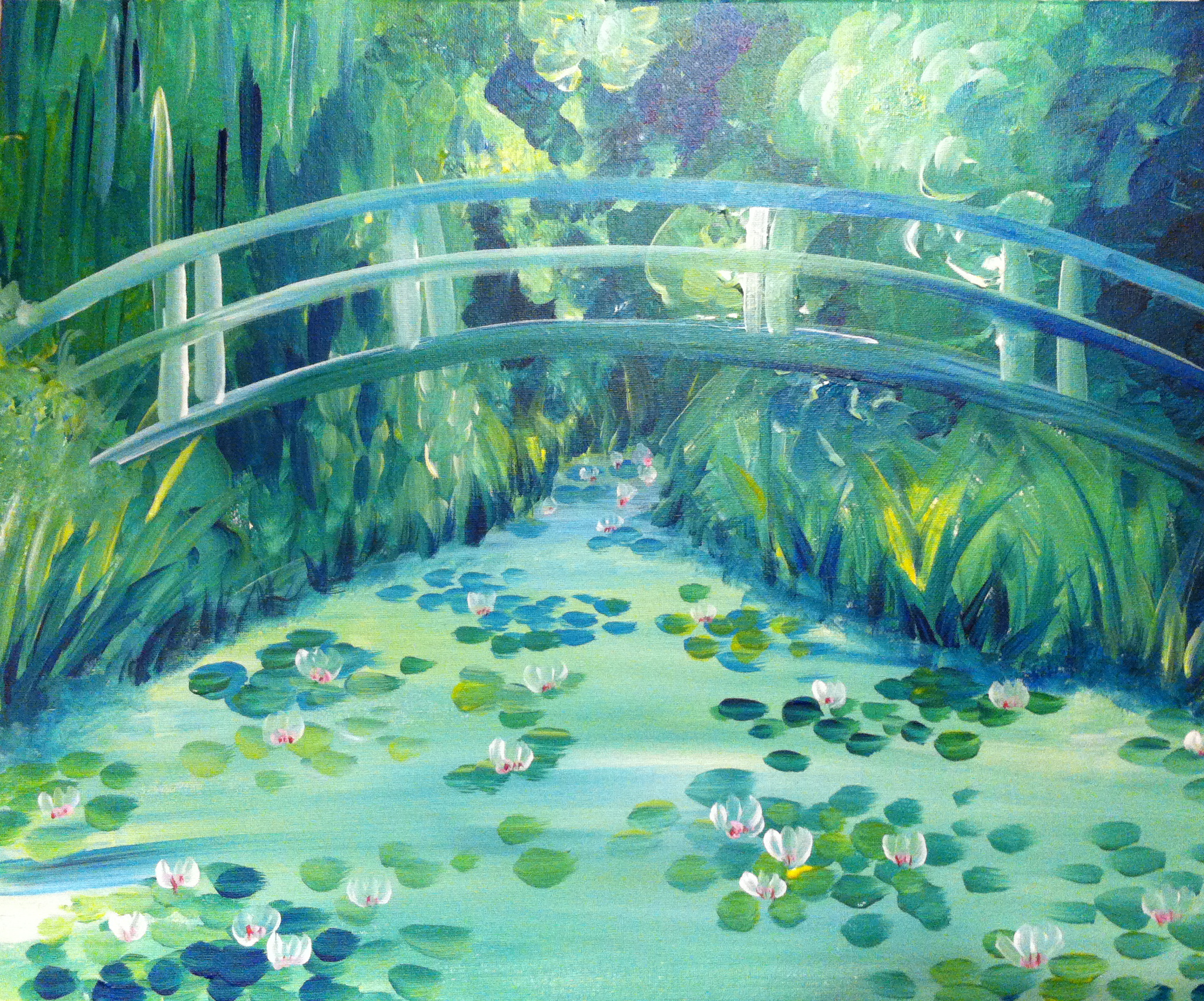 A Monets Acrylic Waterlilies paint nite project by Yaymaker