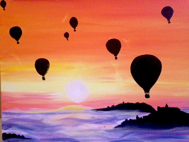 A Balloon Race 1 paint nite project by Yaymaker