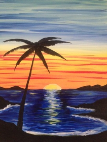 A Coconut Sea Breeze paint nite project by Yaymaker