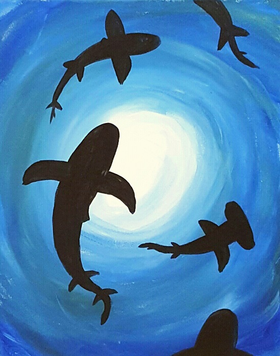 A August Sharks paint nite project by Yaymaker