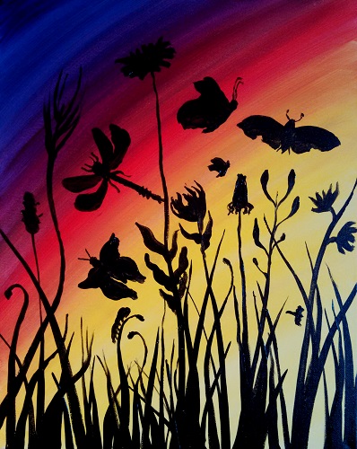 A Midsummer Nights Garden Party paint nite project by Yaymaker
