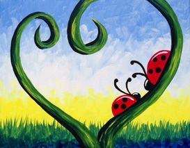 A Love Bugs paint nite project by Yaymaker