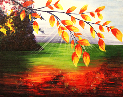A Autumn Lights paint nite project by Yaymaker