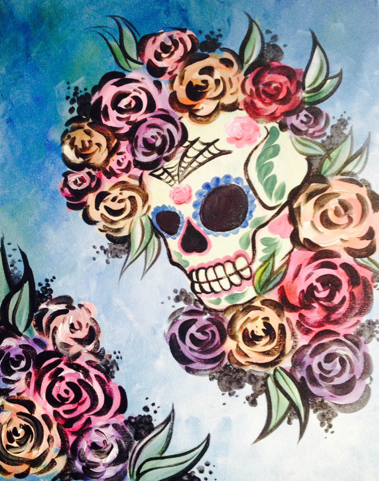 A Vintage Skull paint nite project by Yaymaker