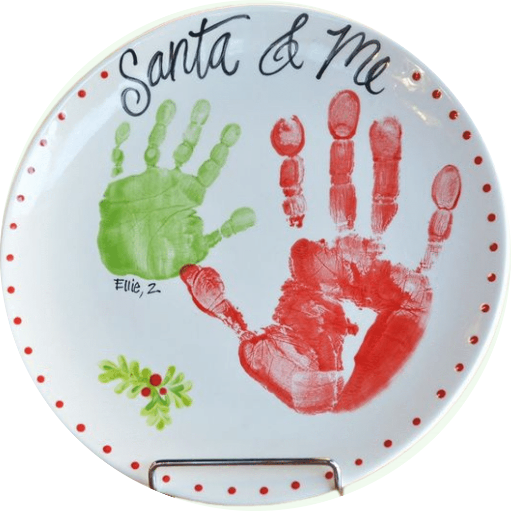 A Paint Pottery  Santa  Me Hand Print experience project by Yaymaker
