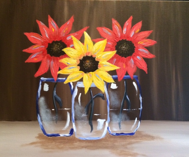A Thankful Sunflowers paint nite project by Yaymaker