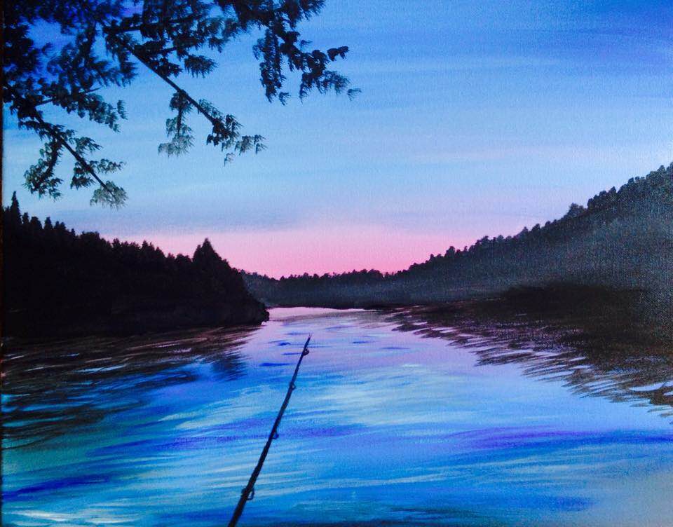 A Sunday Fishing paint nite project by Yaymaker