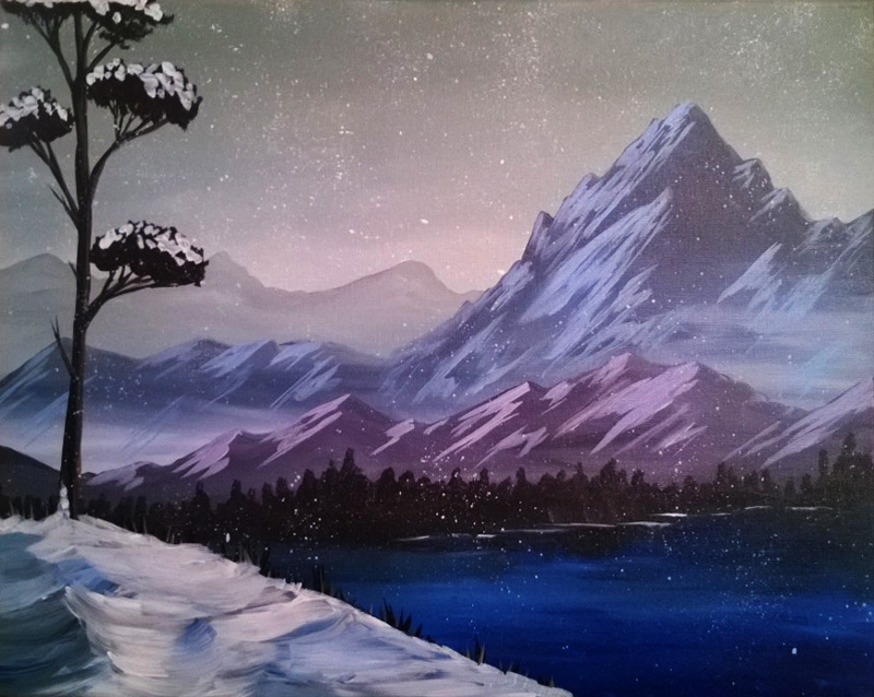 A Midnight Mountains paint nite project by Yaymaker