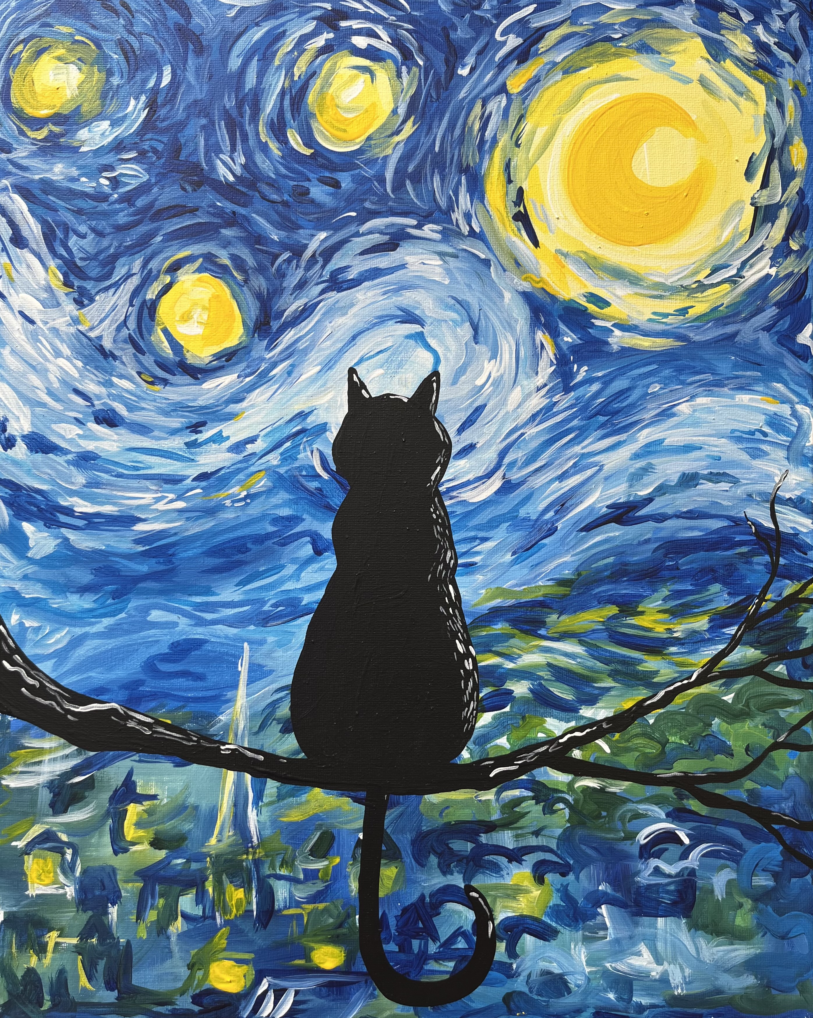 Paint Nite Van Gogh's Cat with Paint Nite with Grace Salt Lake City and Ogden , 09/22/2024