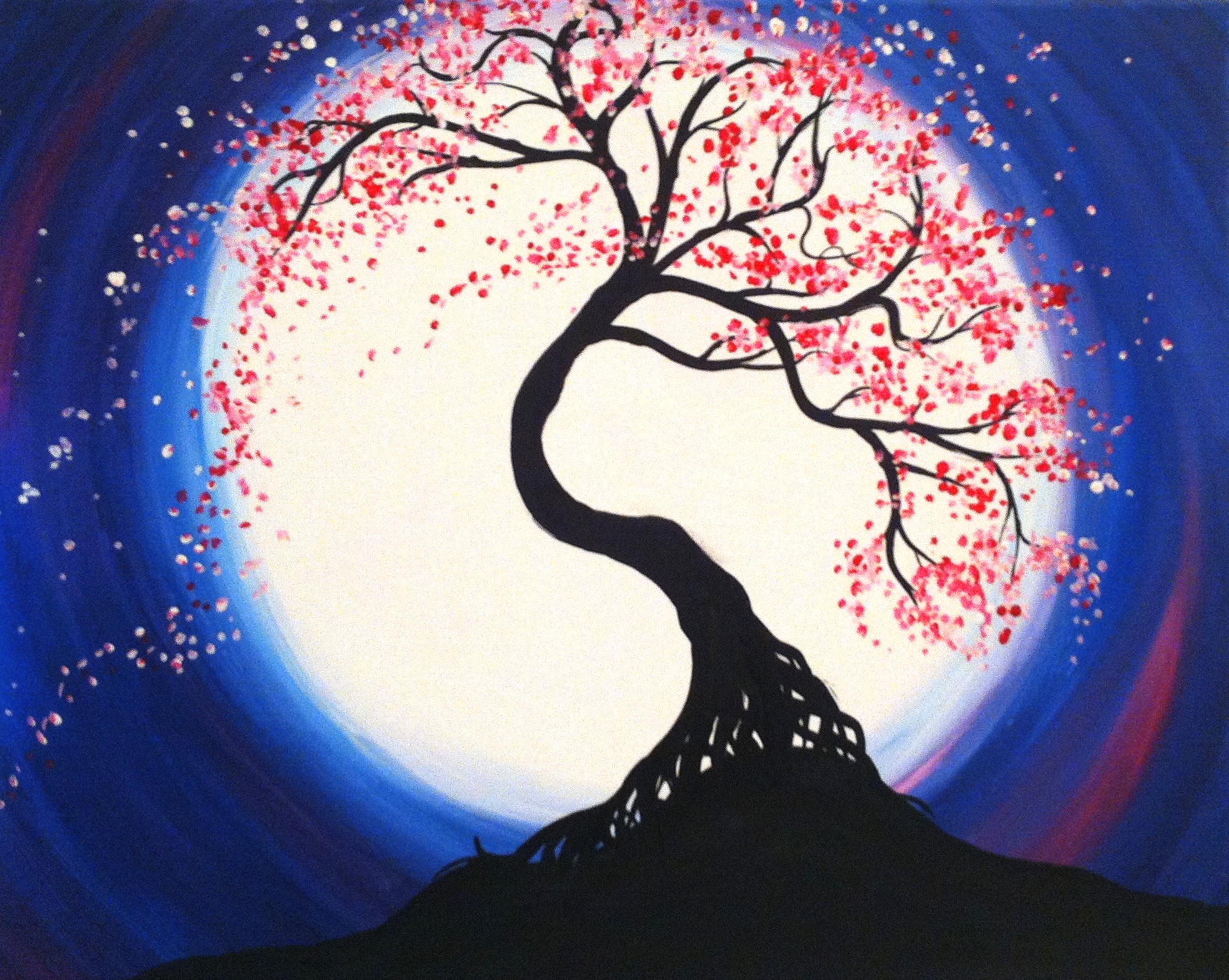 A Moonlit Tree of Life paint nite project by Yaymaker