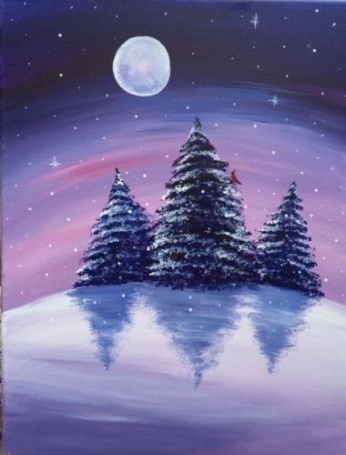 A A Winters Night paint nite project by Yaymaker