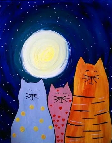 A Happy Kitties paint nite project by Yaymaker