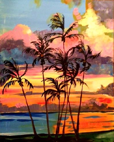 A Island Palms paint nite project by Yaymaker