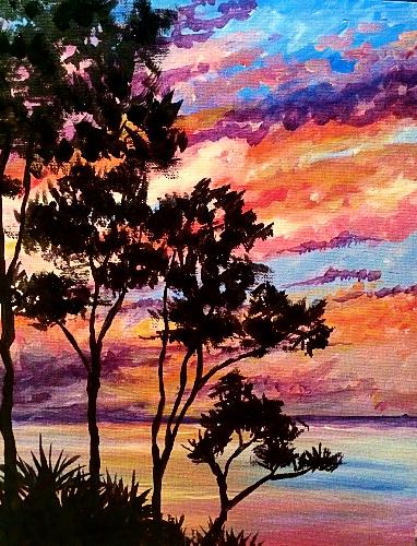 A Sunset Palmettos paint nite project by Yaymaker