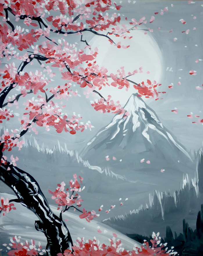 A Simi Cherry Blossoms paint nite project by Yaymaker