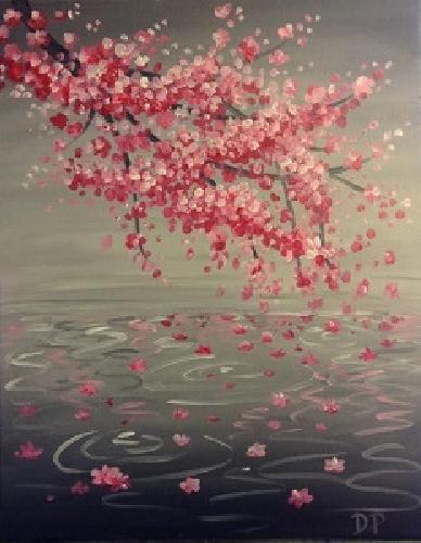 A Cherry Blossom Reflection paint nite project by Yaymaker