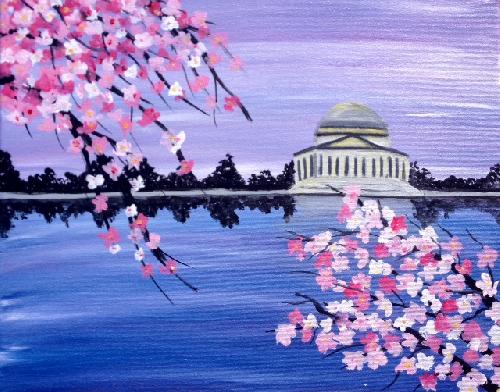 A DC Cherry Blossoms paint nite project by Yaymaker