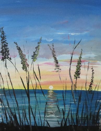 Tableau Un lac contre le soleil à l'acrylique nr. s36224 – magasin