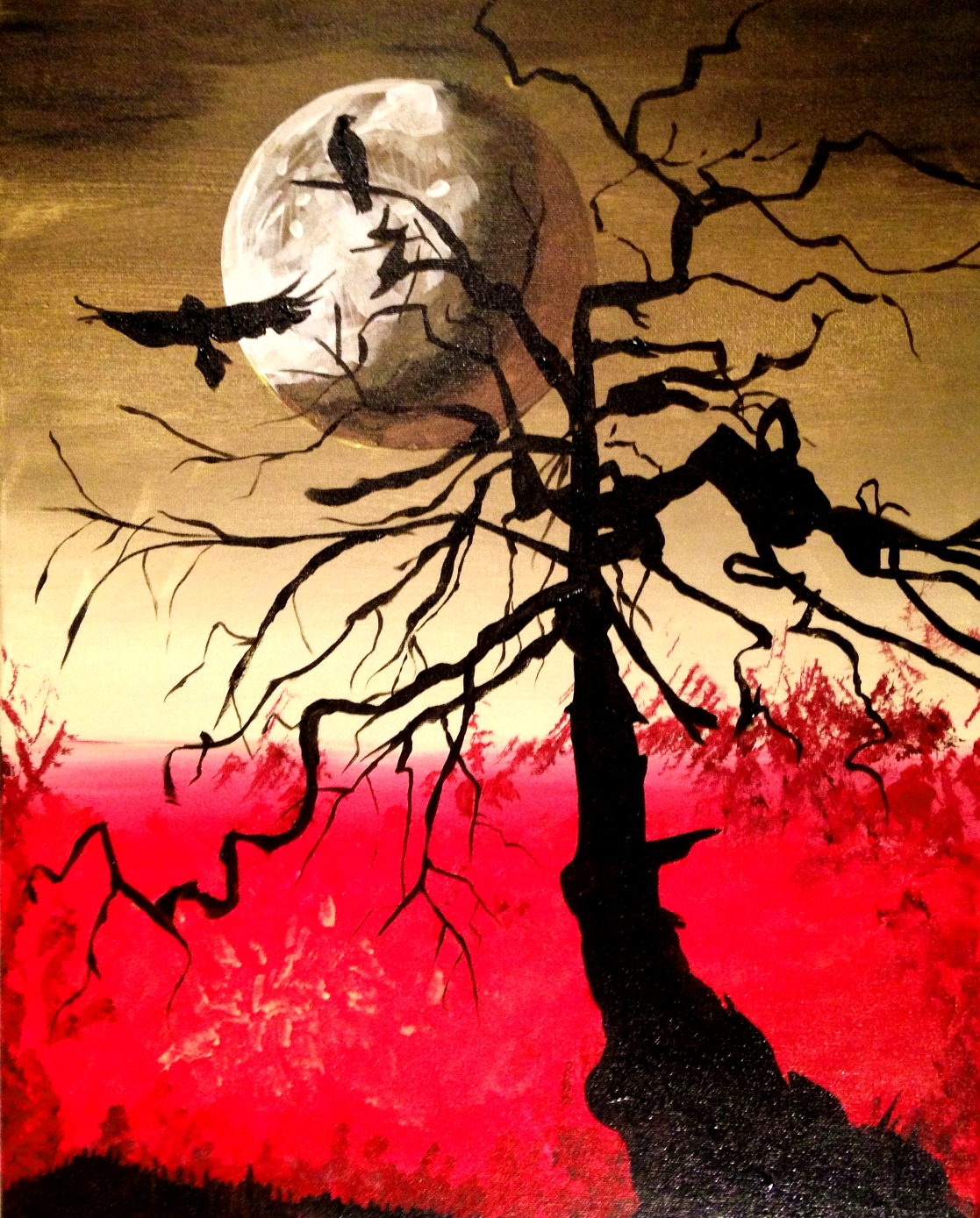 A The Ravens and the Moon paint nite project by Yaymaker