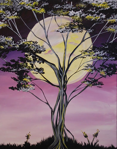 A Moonlight Tree paint nite project by Yaymaker