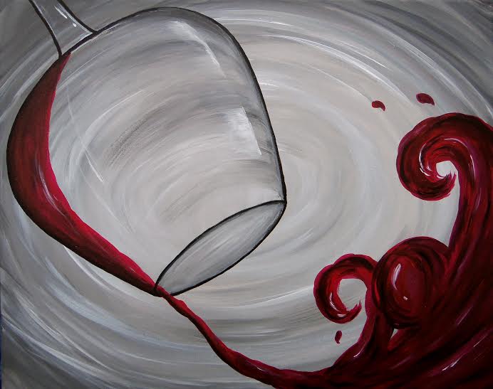 A Fifty Shades of Red Wine paint nite project by Yaymaker