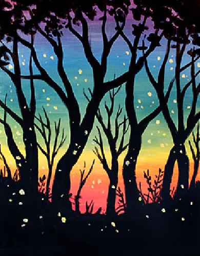 A Rainbow Twilight paint nite project by Yaymaker
