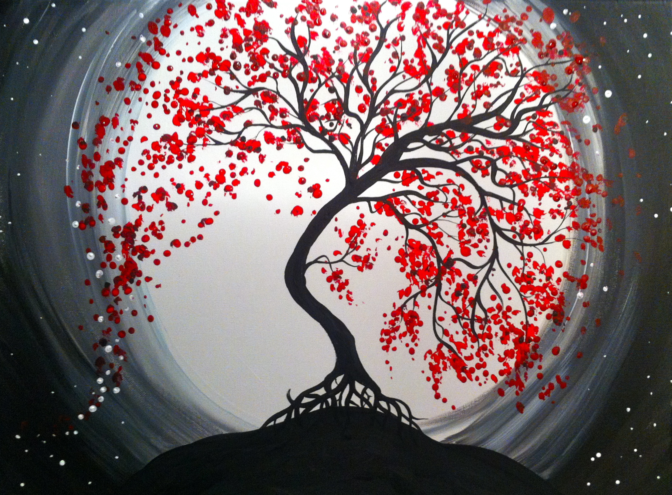 A Moonlit Tree of Life 2 paint nite project by Yaymaker