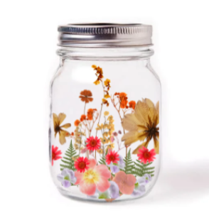 A Pressed Flowers Mason Jar experience project by Yaymaker