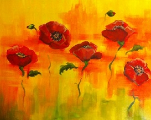 A Red Poppies paint nite project by Yaymaker