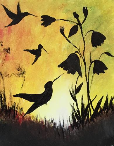 A Humming Birds Dont Fly Away paint nite project by Yaymaker