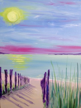 A Sunset Path paint nite project by Yaymaker