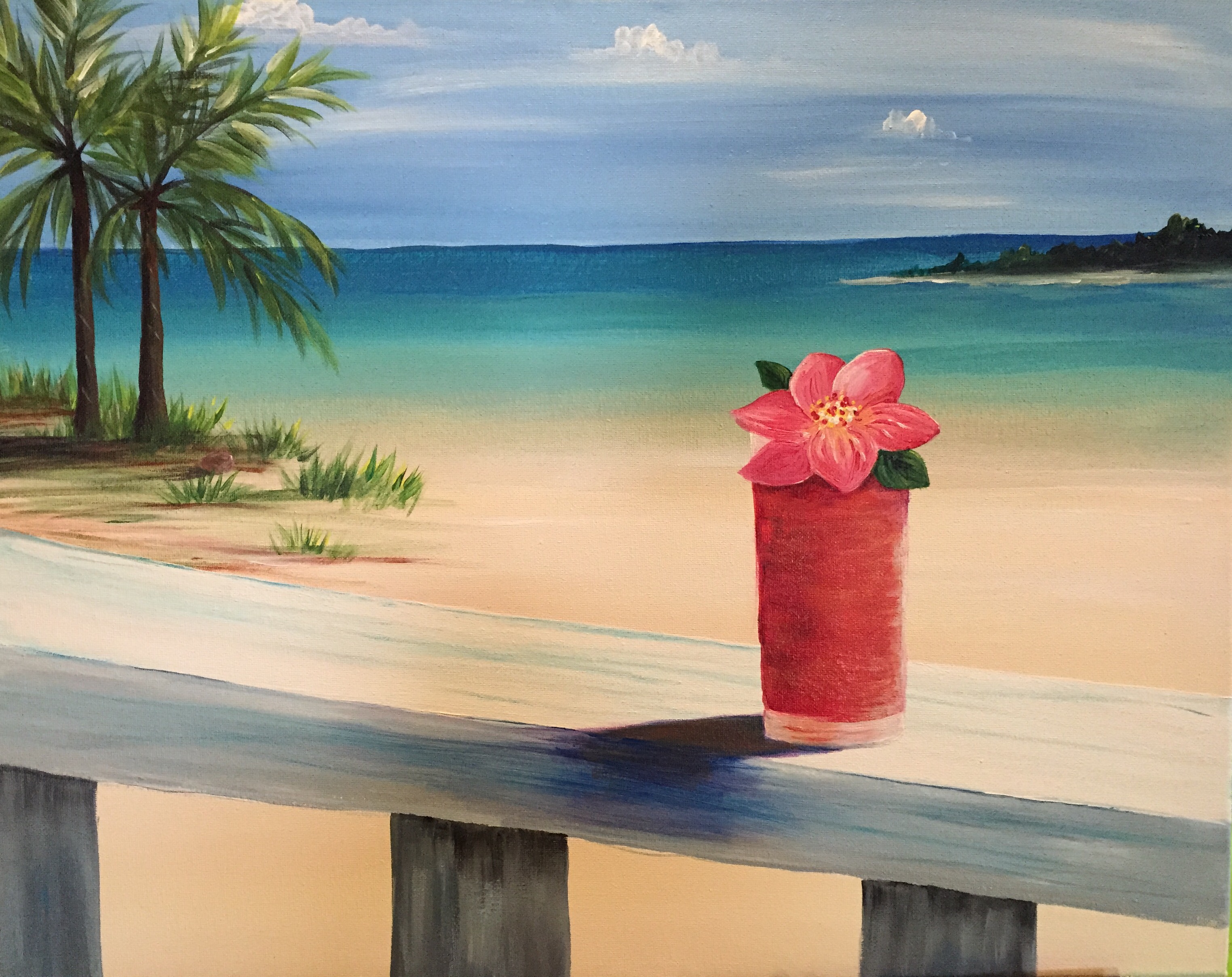 A Beach Passion paint nite project by Yaymaker