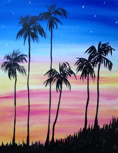 A Paradise Sunset 2 paint nite project by Yaymaker